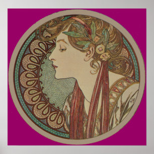 Lagrar vid Alphonse Mucha (1901) art nouveau Poster