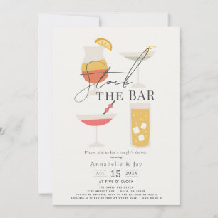 Lagrar vid Par Shower för Pub Cocktail Inbjudningar