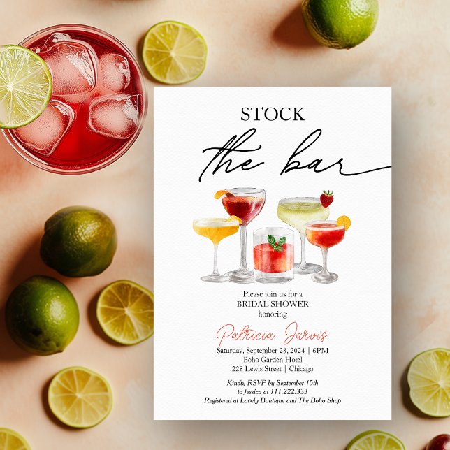 Lagrar vid Pub Cocktail-Möhippan Party Inbjudningar (Skapare uppladdad)