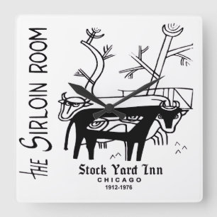 Lagrar Yard Inns Sirloin Room, Chicago, IL Fyrkantig Klocka