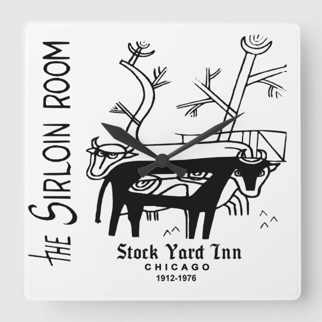 Lagrar Yard Inns Sirloin Room, Chicago, IL Fyrkantig Klocka (Framsida)