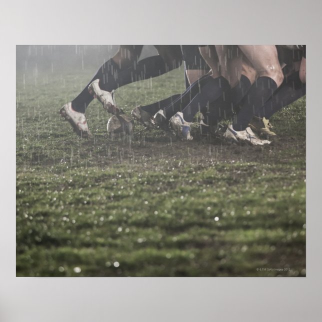 Lägre del av rugbyspelaren i trumman, tryck (Framsidan)