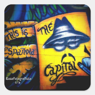 Lägre kapital fyrkantigt klistermärke