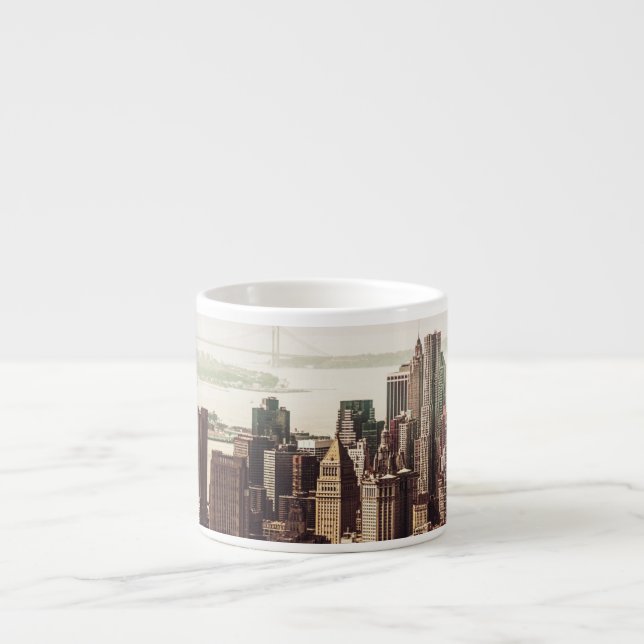 Lägre Manhattan horisont - beskåda från Midtown Espressomugg (Framsidan)