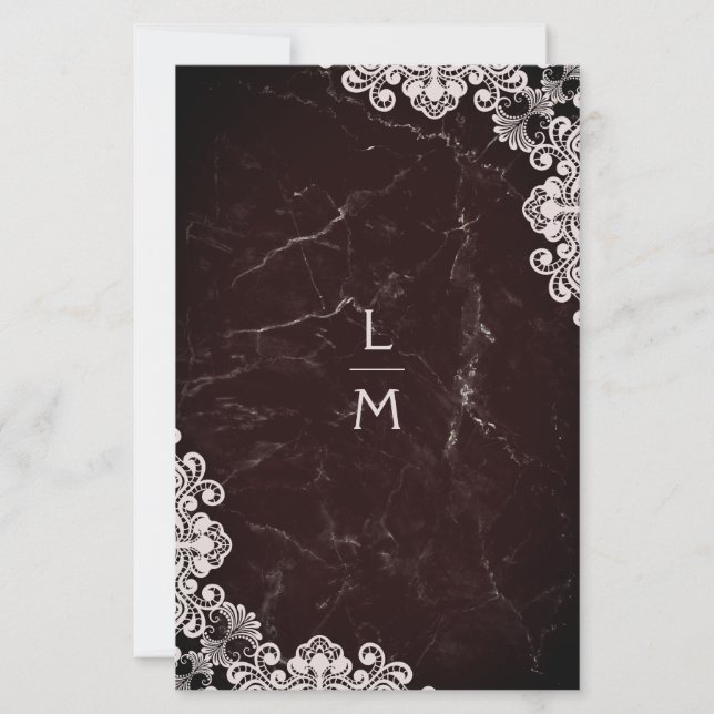 Lägre Snöre, effekt Klassiskt Initialer Bröllop (Framsida)