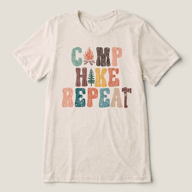 Lägret Hike Upprepa T Shirt (Design Framsida)