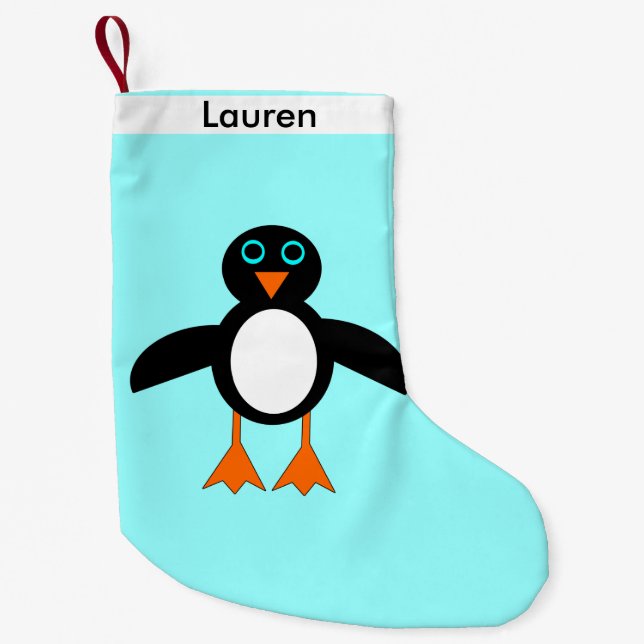 Lagring av Anpassningsbar i Cute Penguin Liten Julstrumpa (Framsidan)
