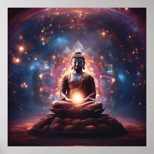 Lagring av ljus Meditating Buddha Poster (Framsidan)