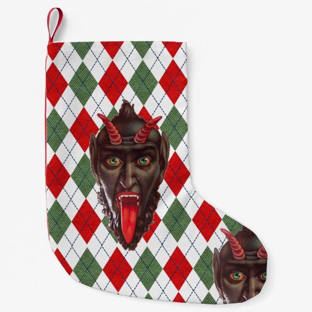 Lagring av plaid christmas krampus julafton liten julstrumpa (Framsidan)