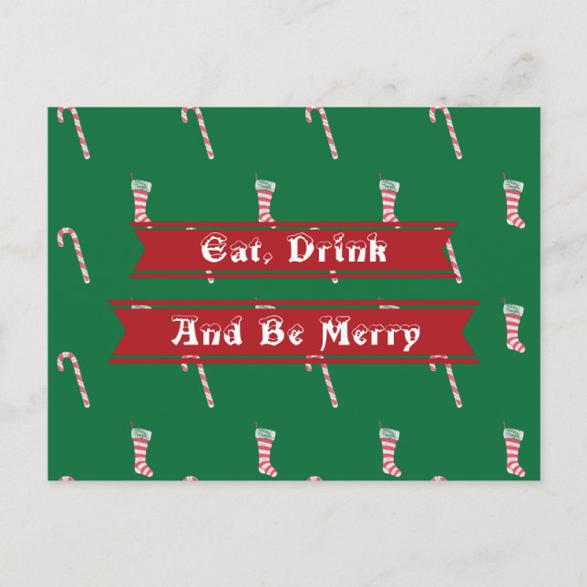 Lagring och Candy cane jul Vykort (Framsida)