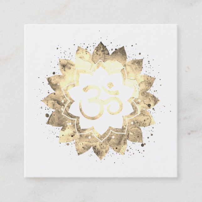 *~* Lagringsenergi Mandala Lotus Aum om symbol Fyrkantigt Visitkort (Framsida)