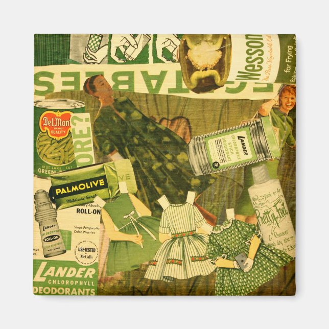 Lagringsmagnet för Retro-grönt Magnet (Framsidan)