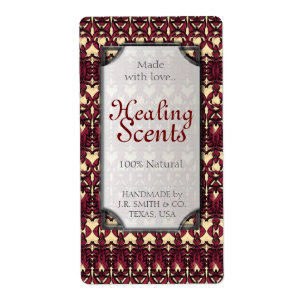 Lagringsscener Plum Red Arabesque Flaska-etiketter Fraktsedel
