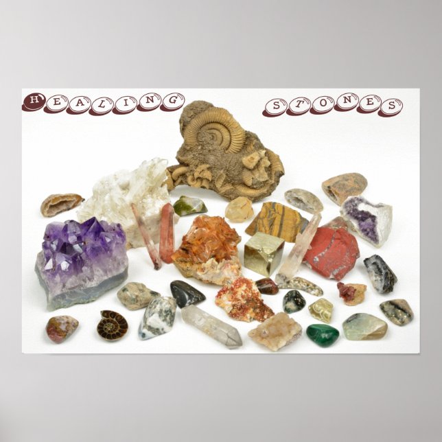 Lagringssten, ametyst,kvarts,opal,sturmalin poster (Framsidan)