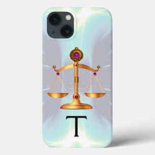 LAGSKALER I guld MED GEM-STONES MONOGRAM Teal