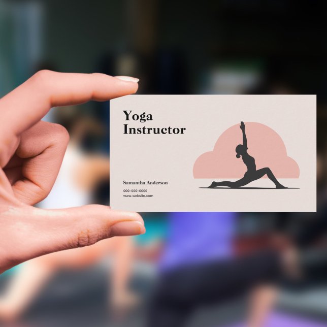 Lågslungspaus - Yoga-instruktör Visitkort (Low Lunge Pose - Yoga Instructor Business Card)