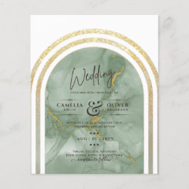 Lägsta BUDGETEN allt-i-1-Grönten Guld Marble Bröll Flygblad