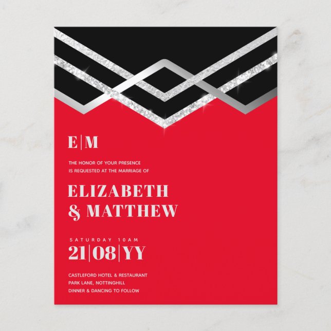 Lägsta budgeterade Bröllop-Chicen FLYER Inbjudan G (Framsidan)