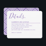 LÄGSTA SKRIVSTICKTETS Bat mitzvah lila Inbjudningar<br><div class="desc">by kat masard >> WWW.SIMPLYSWEETPAPERIE.COM <<< A toppen snyggt & sofistikerad inbjudningsdesign för ditt barns PUB/BAT MITZVAH! TIP: 1. Om du vill ändra/flytta grafik & typsnitt och lägga till mer text - slått knappen "anpassa". - - - - - - - - - - - - - - - -...</div>