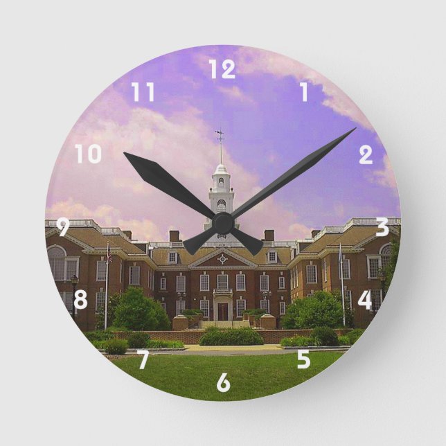 Lagstiftande Hall Delaware State Huvudstad i Dover Rund Klocka (Framsida)