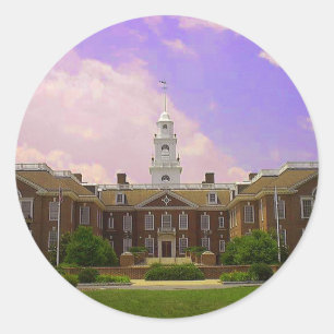 Lagstiftande Hall Delaware State Huvudstad i Dover Runt Klistermärke