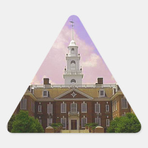 Lagstiftande Hall Delaware State Huvudstad i Dover Triangelformat Klistermärke