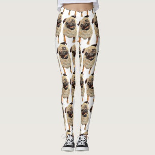 Lagstiftning för Pastel Drawn Pug Hund Leggings