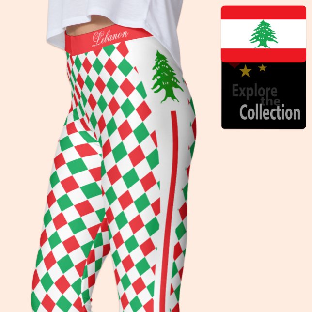 Lagstiftning i Libanon, mode, Libanons Flagga Leggings (Skapare uppladdad)