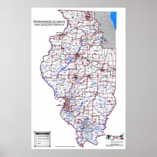 Lagstiftningsdistrikt - Downstate Illinois Poster