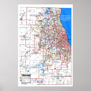 Lagstiftningsdistrikt - Nordost Illinois Poster