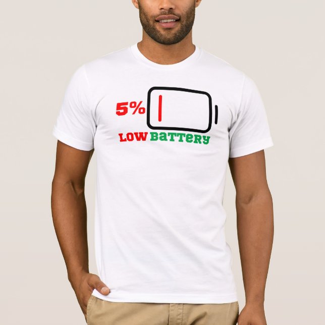 Lågt batteri 5% t shirt (Framsida)