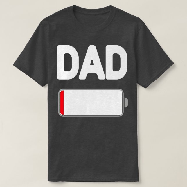 Lågt batteri i pappa t shirt (Design framsida)