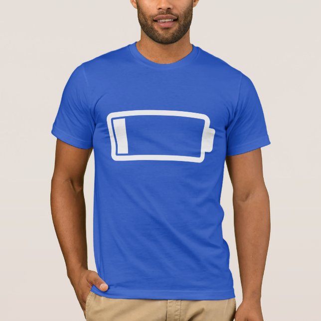 Lågt batteri - mörk t shirt (Framsida)