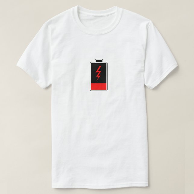 Lågt batteri t shirt (Design framsida)