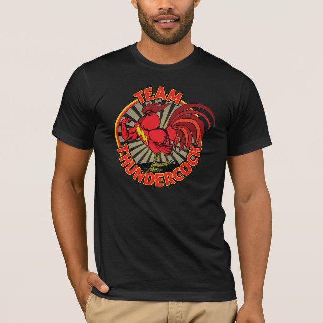 LagThundercock manar T-tröja, svart Tee Shirt (Framsida)