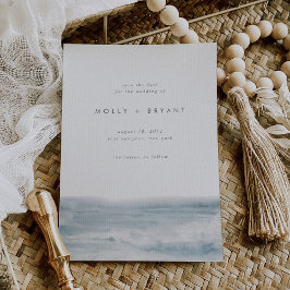 Lågtids minimalistiskt kustnära Bröllop Spara Datumet