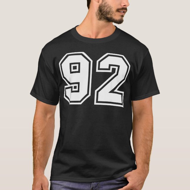 Lagtröja Nummer 92 T Shirt (Framsida)