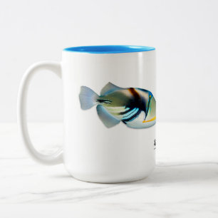 Lagun Triggerfish mugg, Rhinecanthus aculeatus Två-Tonad Mugg