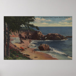 Laguna Beach, CA - skyddad kupa på Kusten Poster