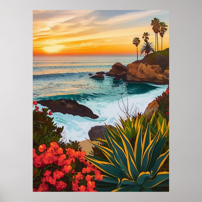 Laguna Beach, California Abstrakt Art Poster (Framsidan)