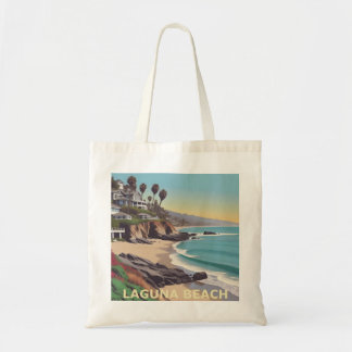 Laguna Beach California Graphic Art Retro Inspired Tygkasse
