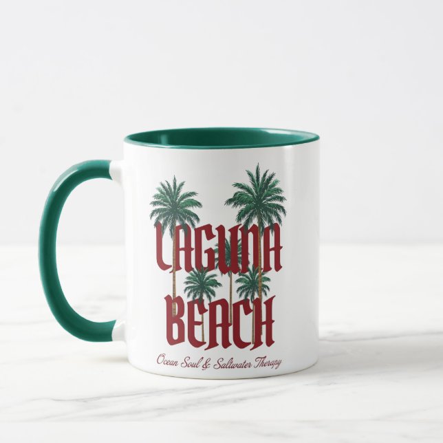 Laguna Beach California Surf Palms Grafisk T-Shirt Mugg (Vänster)