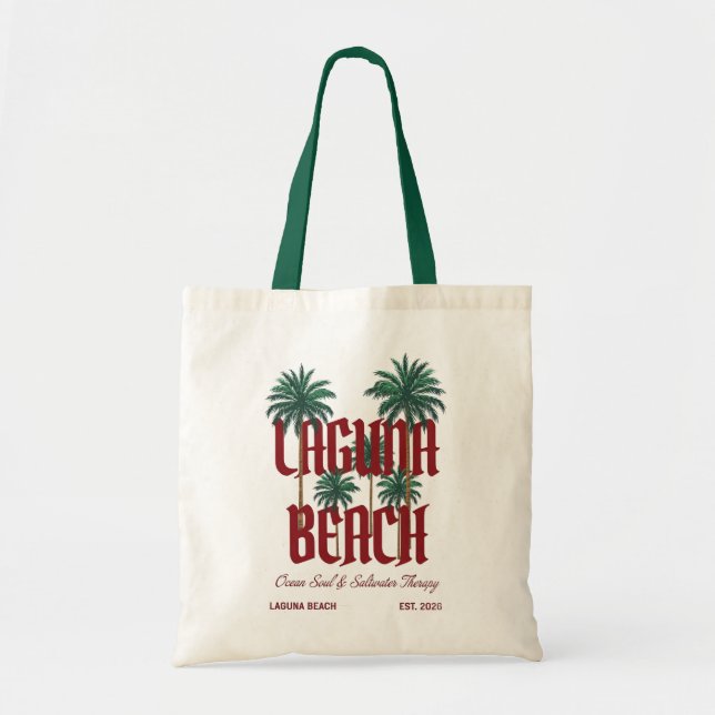 Laguna Beach California Surf Palms Grafisk T-Shirt Tygkasse (Framsidan)