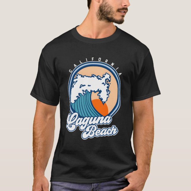 Laguna Beach California Surfa Wave T Shirt (Framsida)