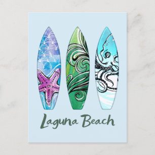 Laguna Beach California Surfboard Vykort