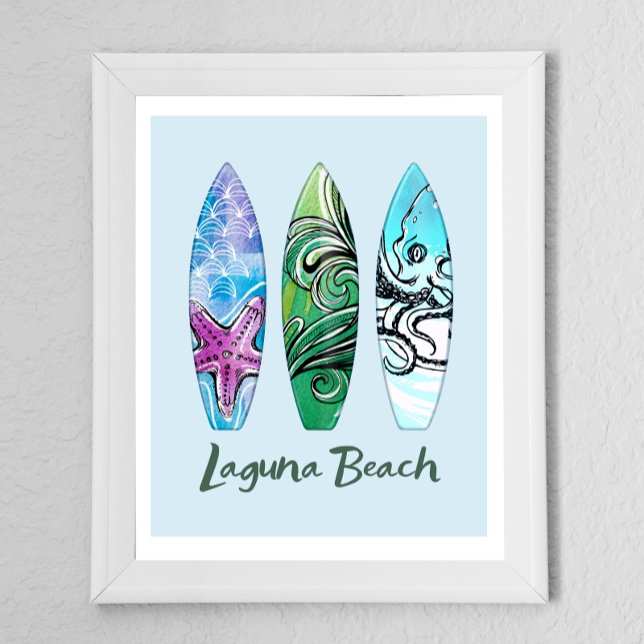 Laguna Beach California Surfbrädor  Poster (Skapare uppladdad)