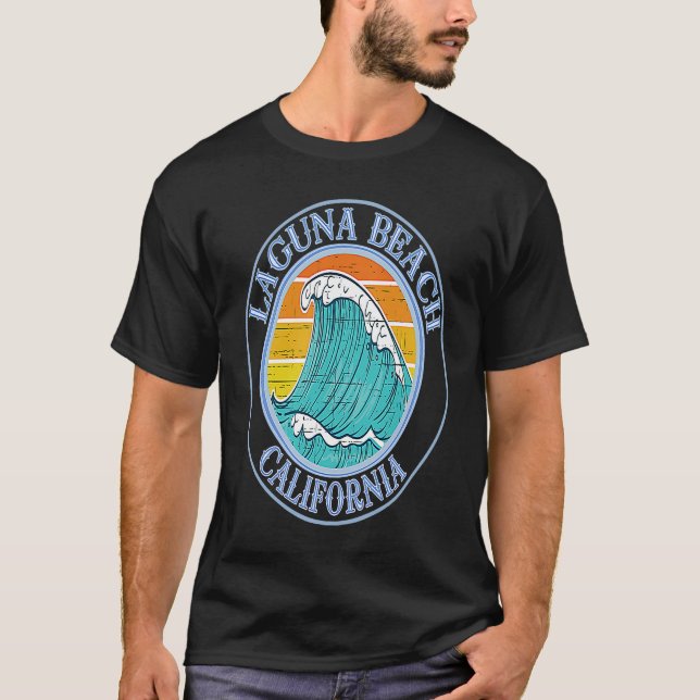Laguna Beach California Vågar T Shirt (Framsida)