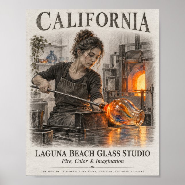 Laguna Beach Glass Studio Affisch (Framsidan)