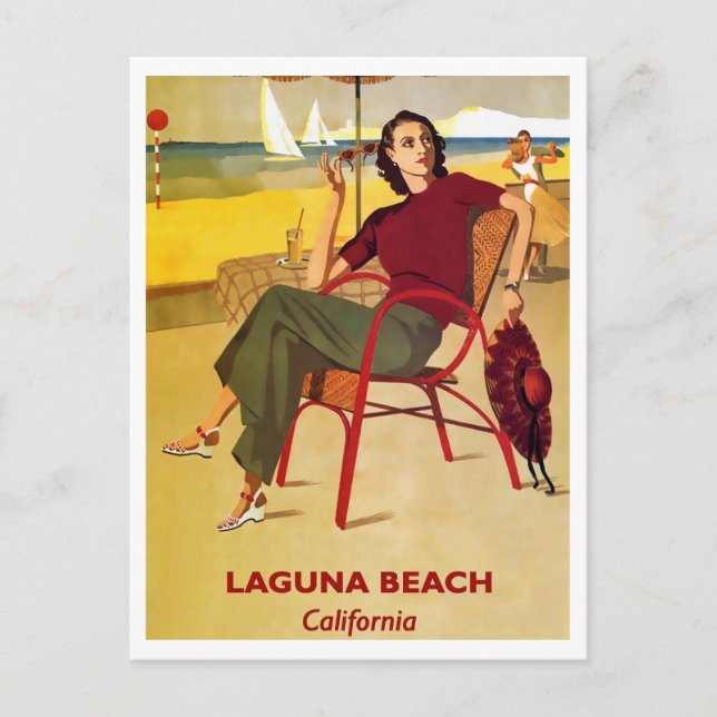 Laguna Beach, Kalifornien, Retro Travel Vykort (Framsida)