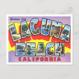 Laguna Beach, Kalifornien Vintage stora bokstäver Vykort